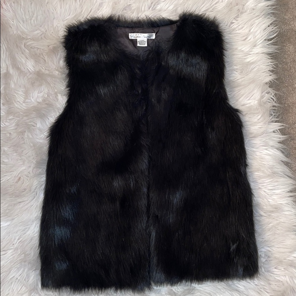 Black fur vest